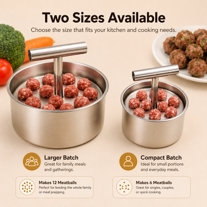 🍽️ Stainless Steel Meatball Maker – Make 12 Meatballs in One Press
