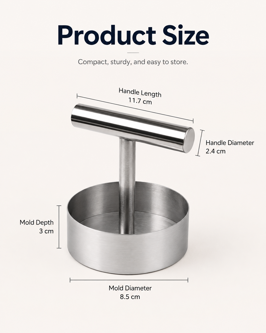 Stainless Steel Burger Press | Easy Patty Maker & Food Mold