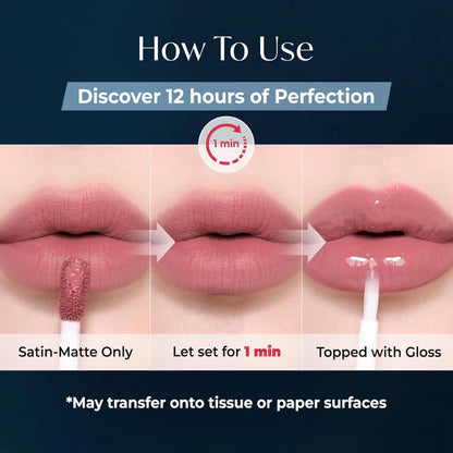 Dual-Ended Matte Lipstick & Clear Gloss | Perfect Twin Lip