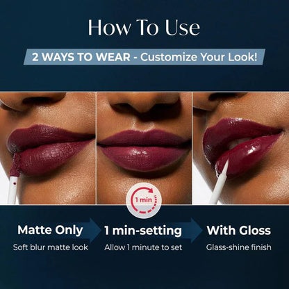 Dual-Ended Matte Lipstick & Clear Gloss | Perfect Twin Lip
