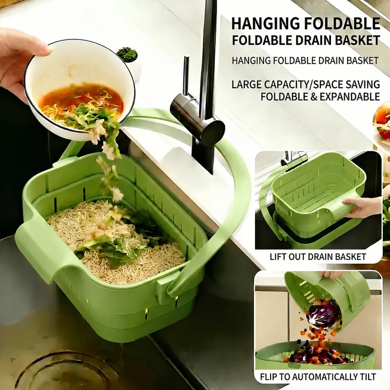 Foldable Hanging Kitchen Sink Drain Basket