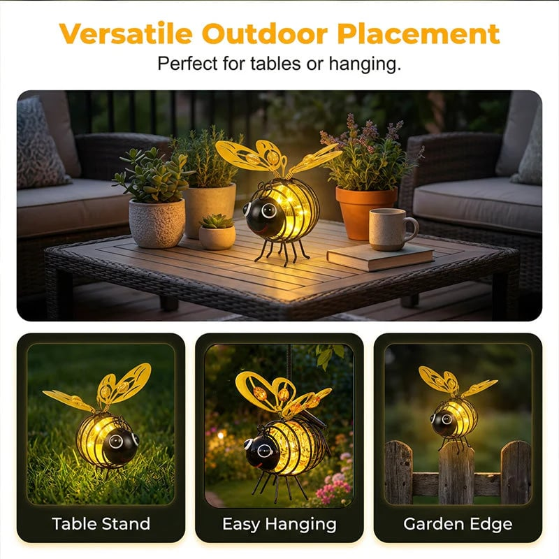 🌙🍃🪴49% OFF! Hanging Solar Bee Light – Warm Amber Glow, Flicker-Free, Perfect for Garden Parties, Camping, or Kids’ Rooms – Spread Joy Day and Night 🌞🌜