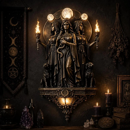 Triple Goddess Hecate LED Wall Sconce