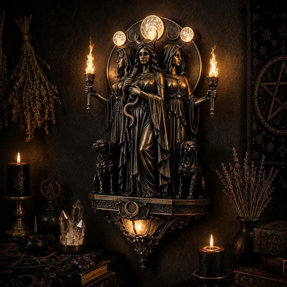 Triple Goddess Hecate LED Wall Sconce