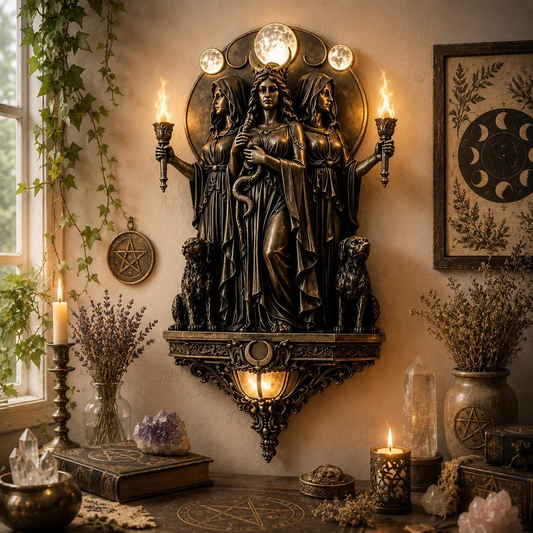 Triple Goddess Hecate LED Wall Sconce