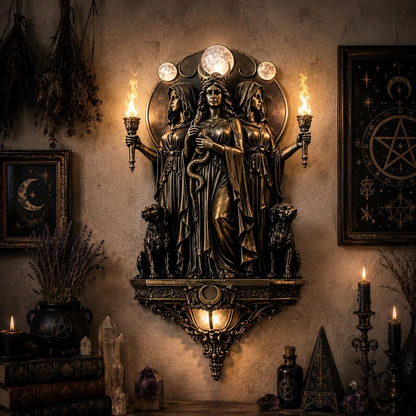 Triple Goddess Hecate LED Wall Sconce