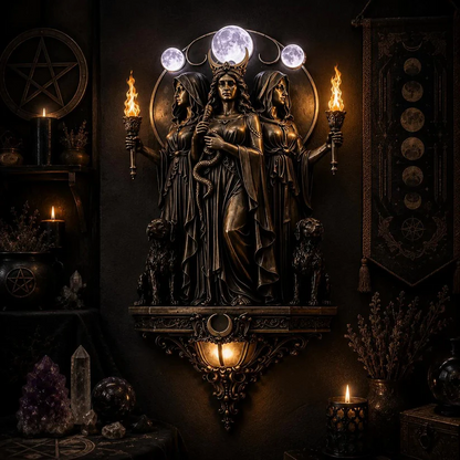 Triple Goddess Hecate LED Wall Sconce