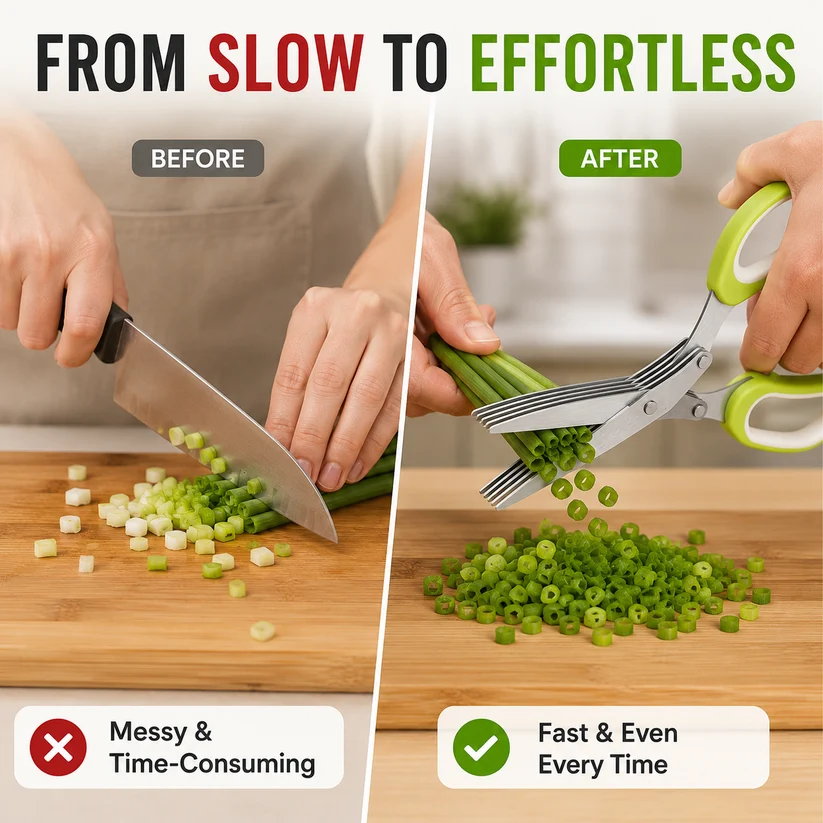 316 Stainless Steel 5-Blade Herb Scissors | Fast Kitchen Prep