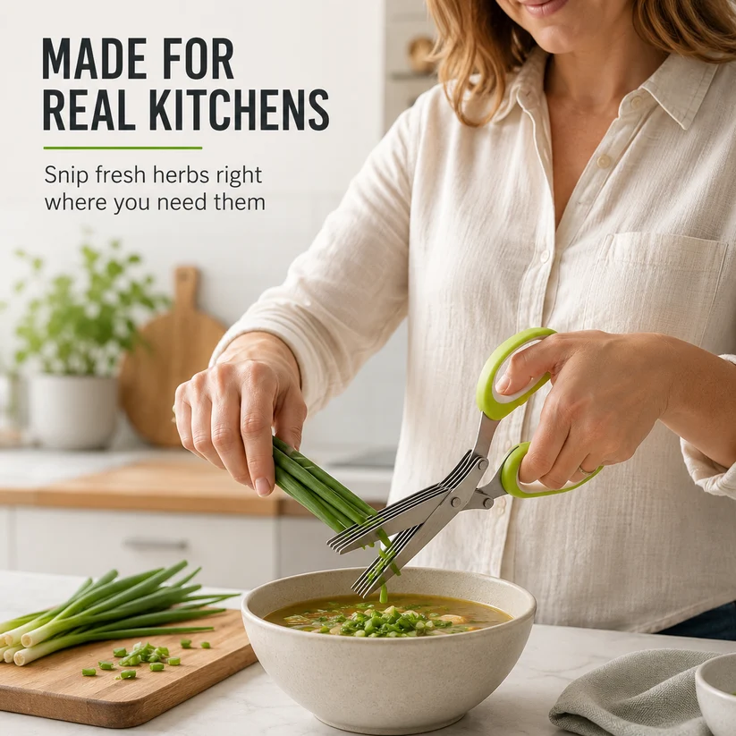 316 Stainless Steel 5-Blade Herb Scissors | Fast Kitchen Prep