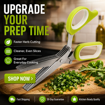 316 Stainless Steel 5-Blade Herb Scissors | Fast Kitchen Prep