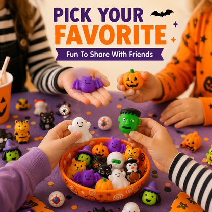 🎃 100PCS Halloween Mochi Squishy Toys – Cute Sensory Party Favors & Goodie Bag Fillers