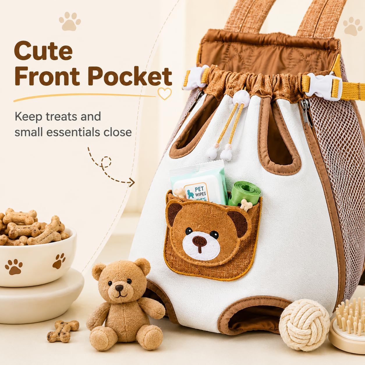 🐻 Stress-Free Travel for Your Pet – Cute Bear Carrier Bag