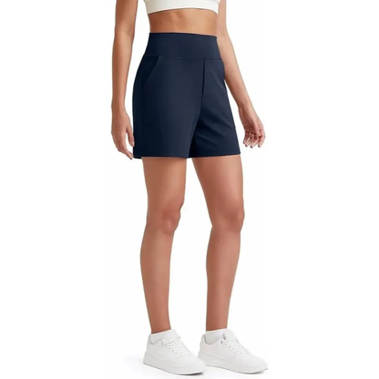 Comfy High-Waisted Bermuda Shorts with Pockets