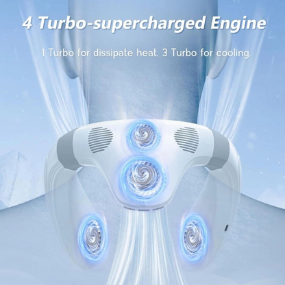Dual-Cooling Neck Fanwith 5200mAh Battery& Cooling Plate