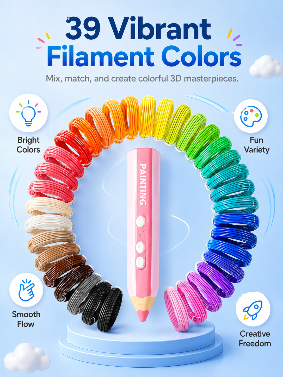 ✨ Kids 3D Printing Pen Kit | Low-Temperature Creative Toy