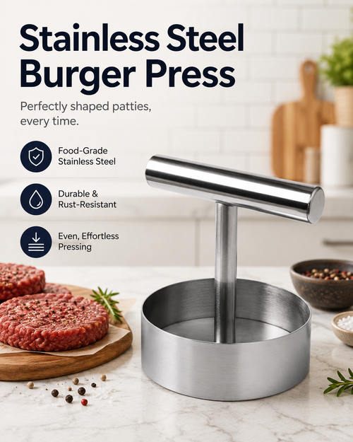 Stainless Steel Burger Press | Easy Patty Maker & Food Mold