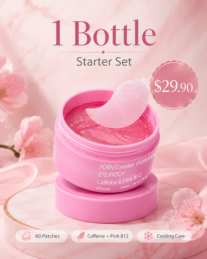 PDRN Cooling Hydrogel Eye Patches with Caffeine & Pink B12