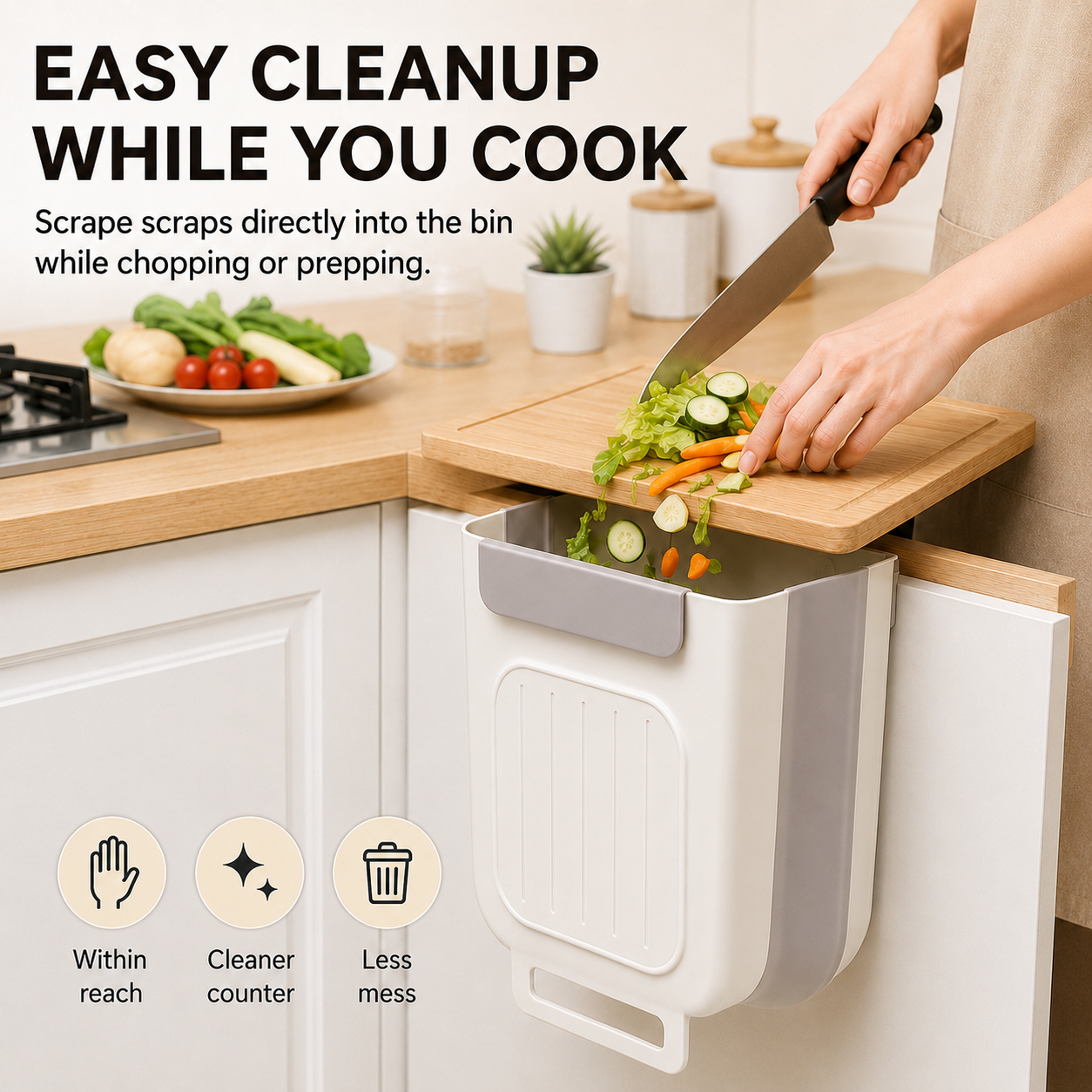 Foldable Hanging Trash Can for Cabinet Doors | 6L & 11L