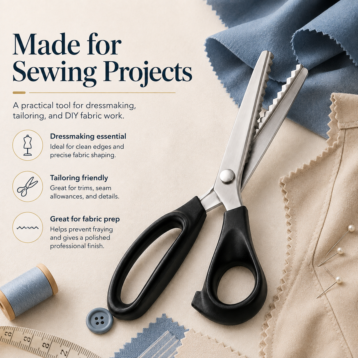 Zigzag Fabric Scissors – Shears for Sewing & Clothing