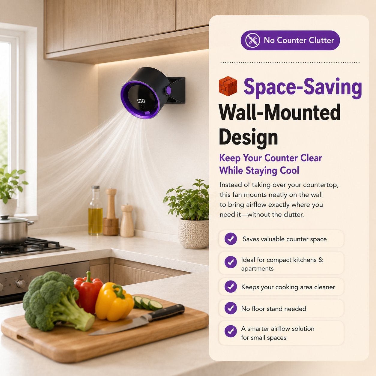 Wall-Mounted Kitchen Cooling Fan