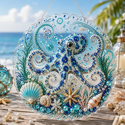 5D DIY Diamond Art Ocean Christmas Ornament Kit