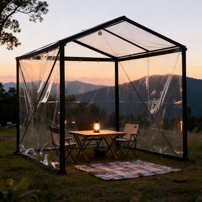 🌧️ Clear Waterproof PE Tarp – Heavy-Duty Transparent Outdoor Cover with Metal Grommets 🛡️
