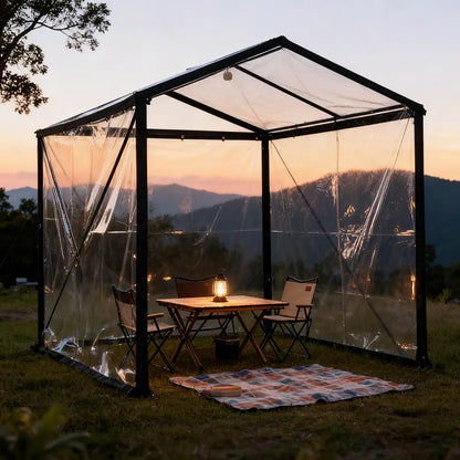 🌧️ Clear Waterproof PE Tarp – Heavy-Duty Transparent Outdoor Cover with Metal Grommets 🛡️