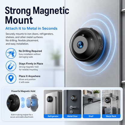 2026 Mini Magnetic WiFi Camera | Built-In Battery & Live View