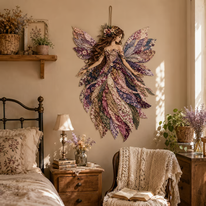🧚‍♀️🌸 Premium Fairy Patchwork DIY Kit | High-Quality Layered Fabric with Floral Wings DIY Handmade Fantasy Wall Decor ✨