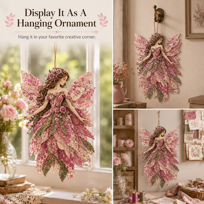 🧚‍♀️🌸 Premium Fairy Patchwork DIY Kit | High-Quality Layered Fabric with Floral Wings DIY Handmade Fantasy Wall Decor ✨