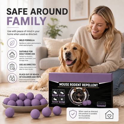 🐭12-Pack Rodent Repellent Balls | Long-Lasting Mouse Deterrent