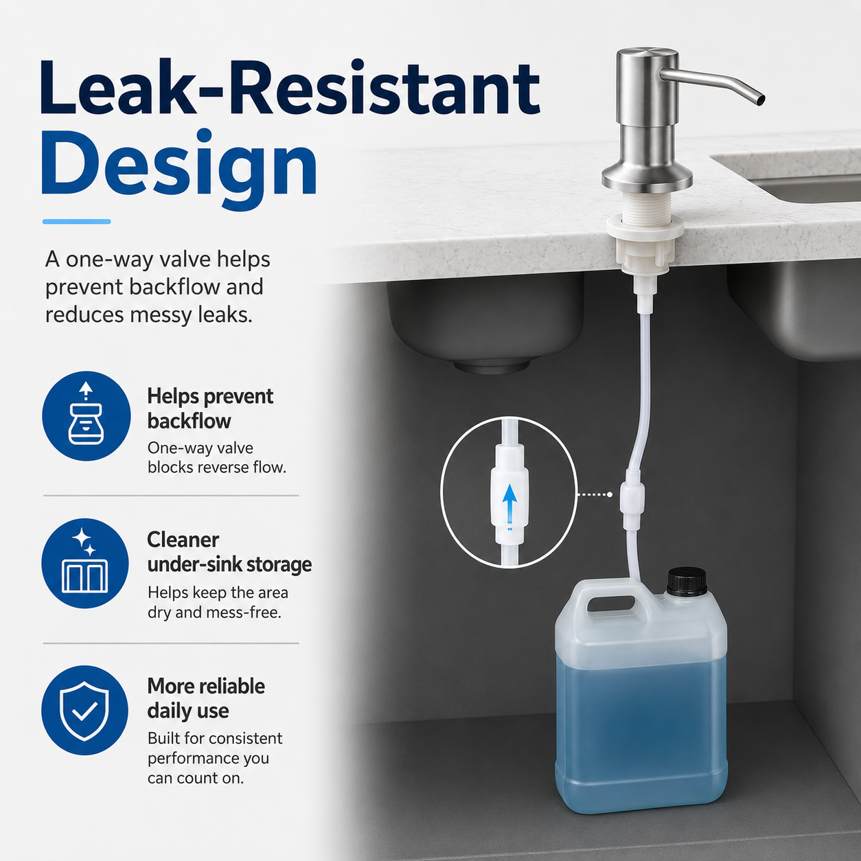 Stainless Steel Sink Soap Dispenser with Refill Tube