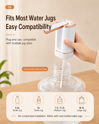 Foldable Smart Water Pump | 3-Mode Rechargeable Dispenser