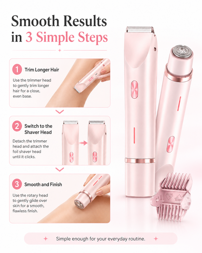 2-Piece Electric Body Hair Trimmer & Rotary Shaver Set