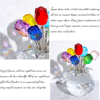 🌺Hot Sale 49% OFF-Crystal Colorful Rose Flower Vase