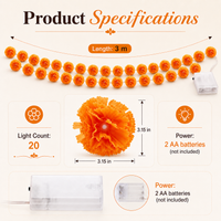 3 meters with 20 lights (orange )