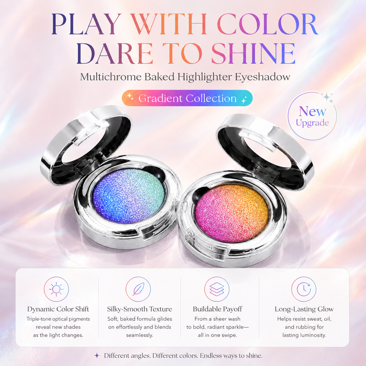 Multichrome Baked Highlighter Eyeshadow | Gradient Glow