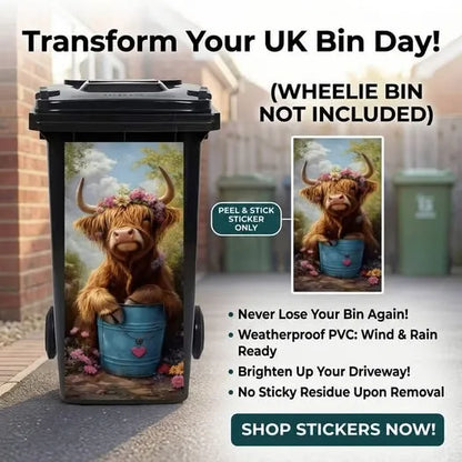 ✨ Creative Trash Can Sticker with Colourful Cartoon✨