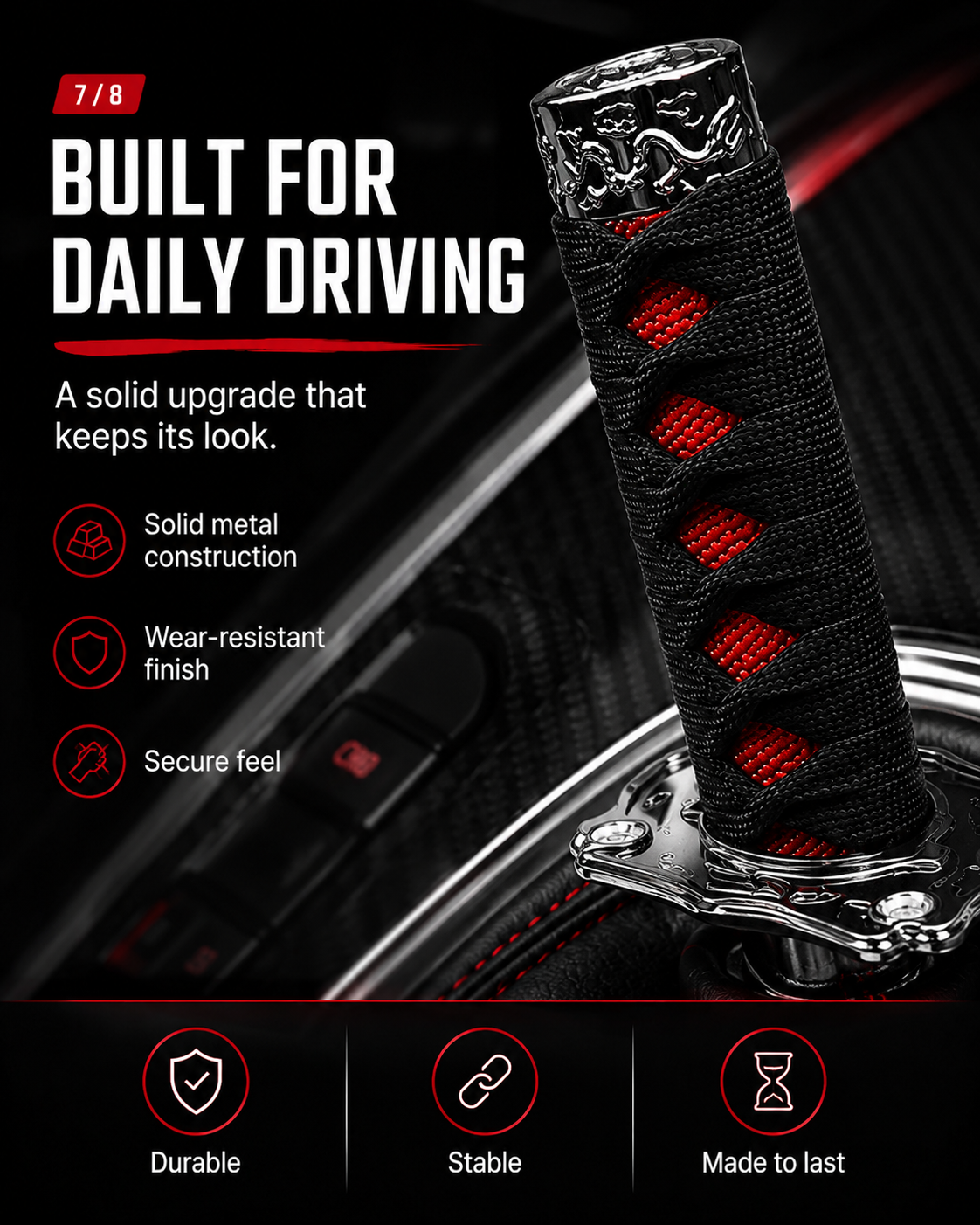 Samurai Shift Knob for Cars | Katana Style Manual Gear Shifter