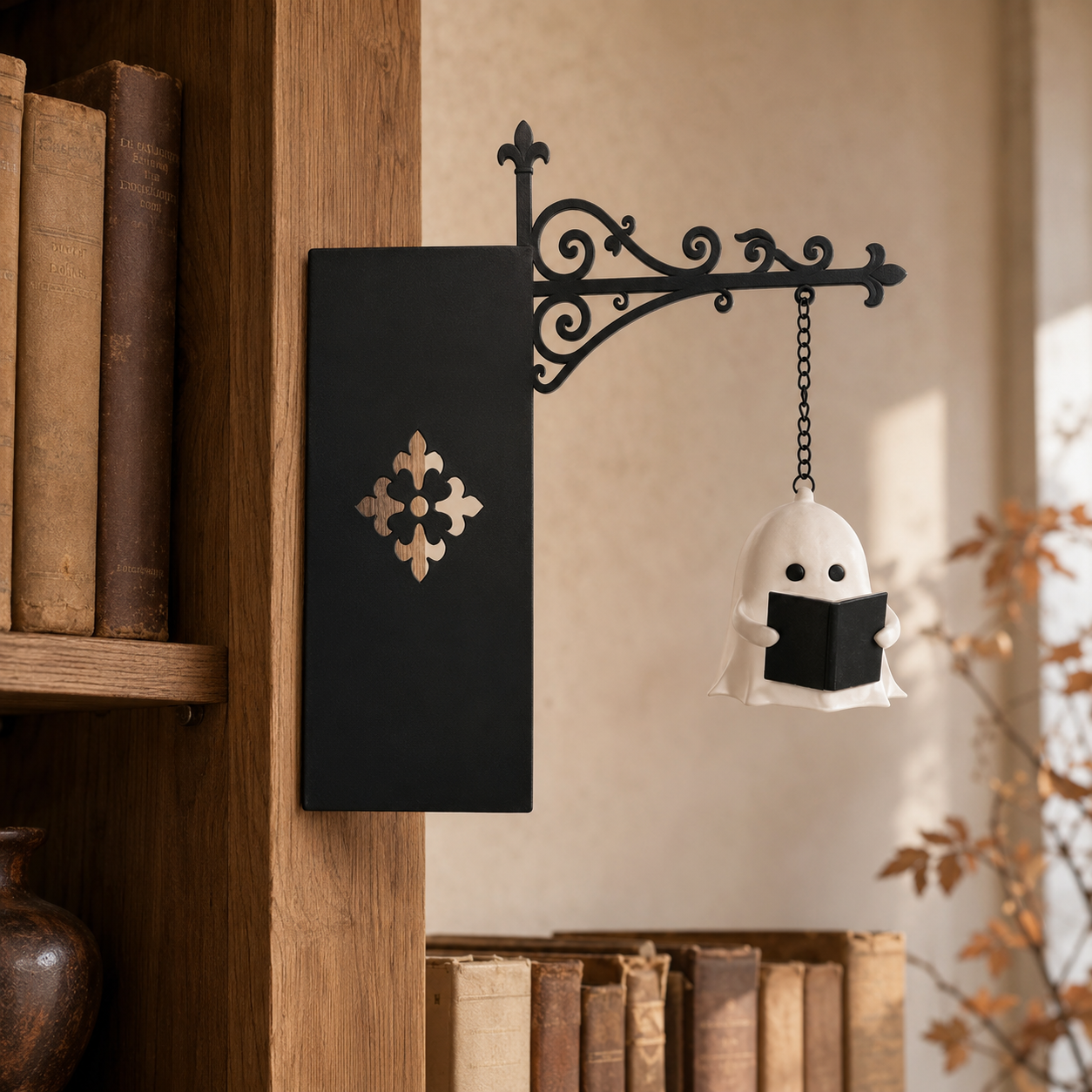 Vintage Bookshelf Lantern – Cozy Decorative Shelf Light