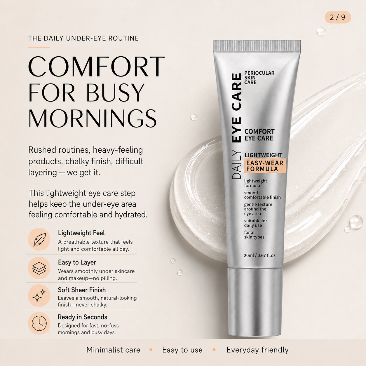 Daily Hydrating Eye Care Cream – Lightweight Moisture Comfort Formula
