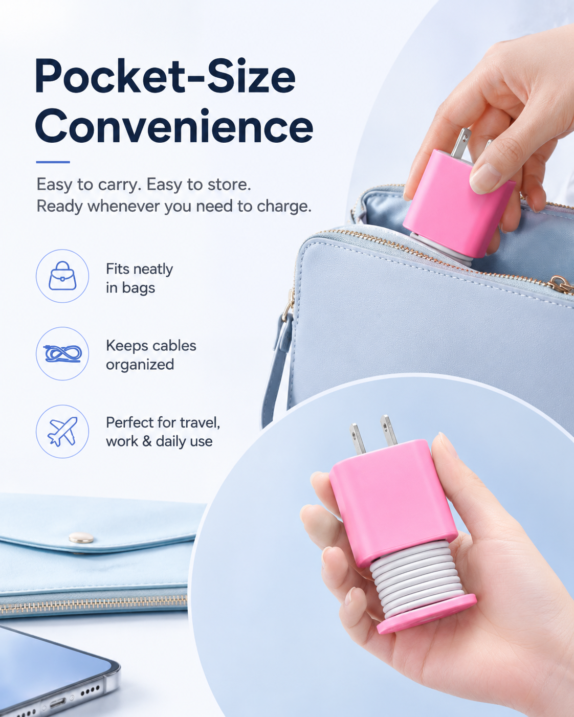 ✨ 2-Pack Charger Protector & Cable Organizer – Keep Cables Neat, Protected & Tangle-Free