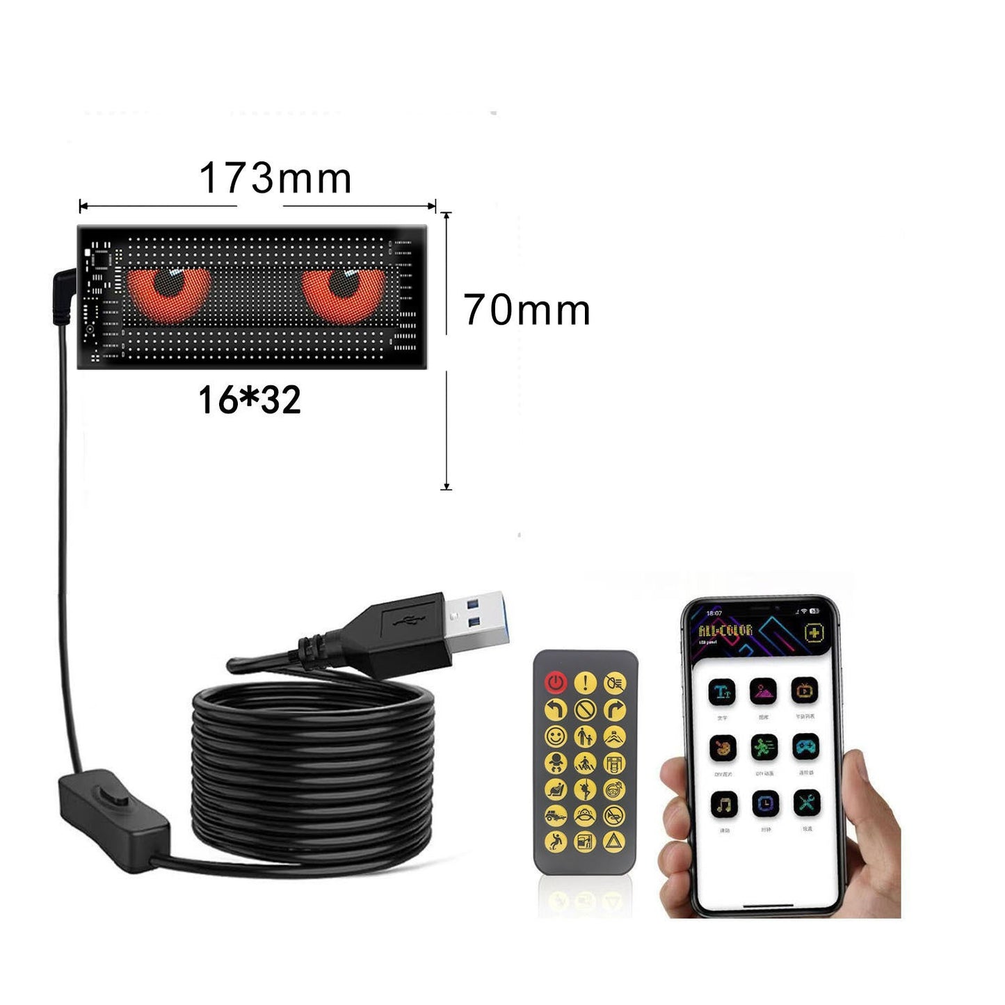 ✨🔥App-Controlled Smart Car LED Sign – Customizable Display⚡