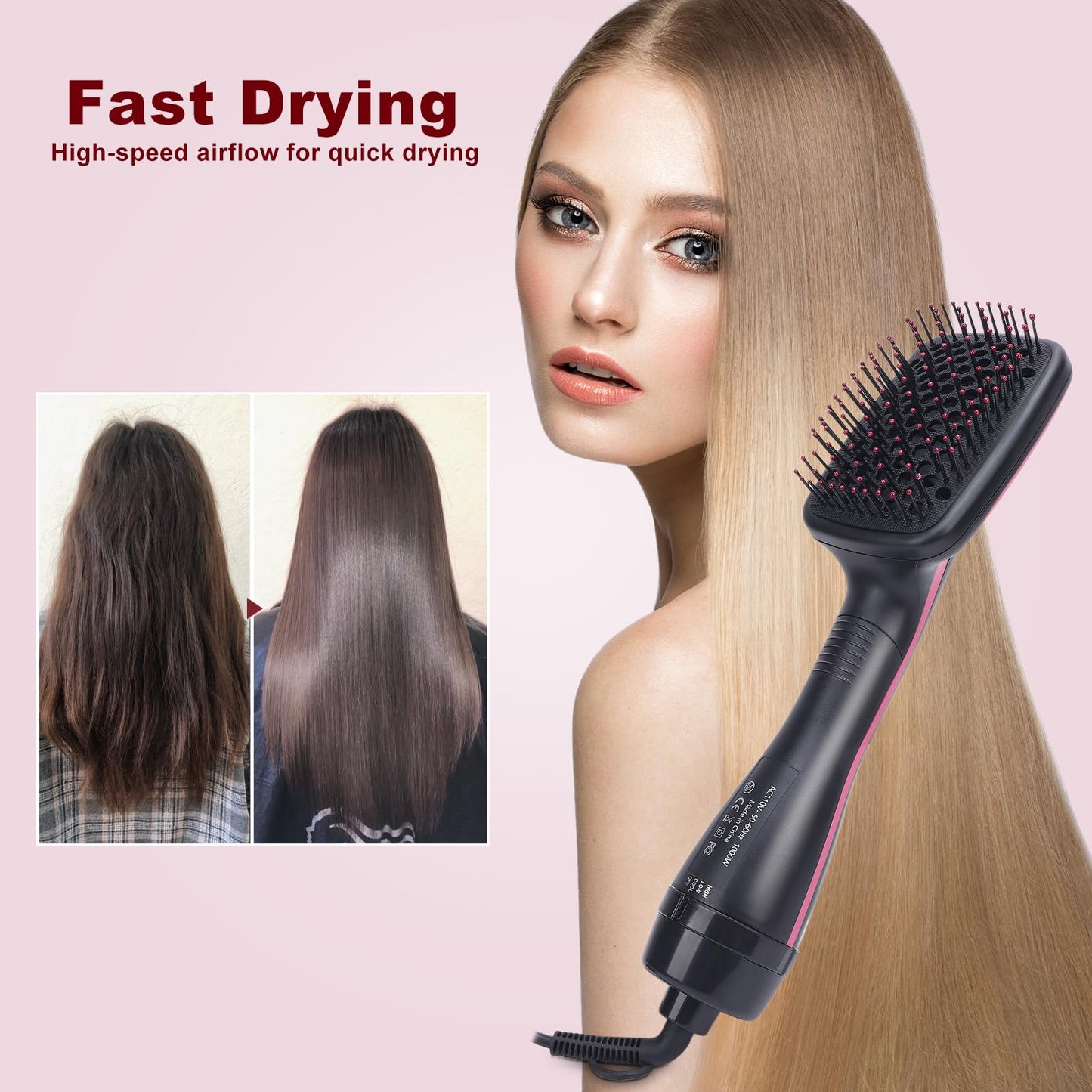 🔥LAST DAY 49% OFF-2 in 1 Comfort Comb Design Multifunctional Hair Dryer