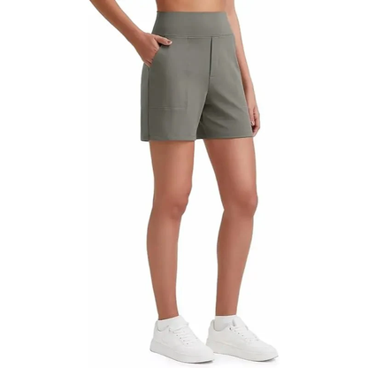 Comfy High-Waisted Bermuda Shorts with Pockets