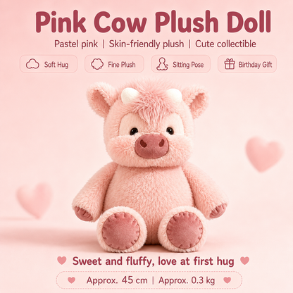 45cm Cow & Pig Plush Toys | Soft Animal Dolls
