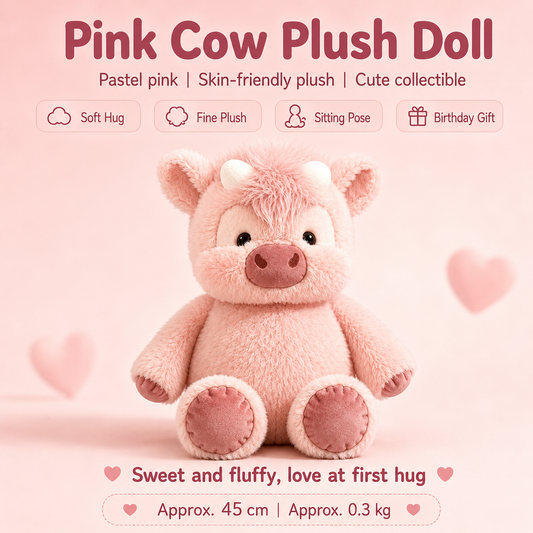 45cm Cow & Pig Plush Toys | Soft Animal Dolls