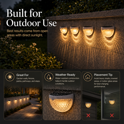 Solar Wall Lights Outdoor – Dusk-to-Dawn Garden Lights