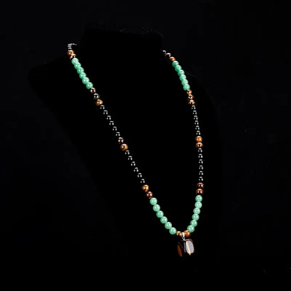 ✨ Money Attraction Necklace With GreenAventurine & Tiger Eye Pendant Healing Crystal Stone