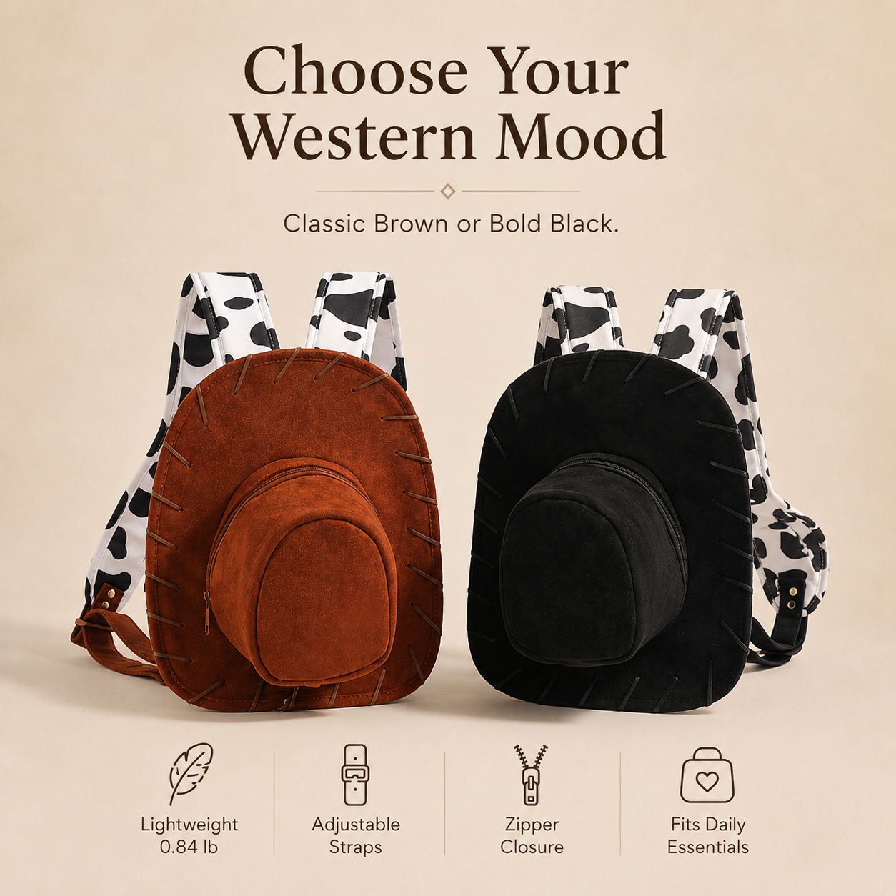 Western Cowboy Hat Shaped Backpack